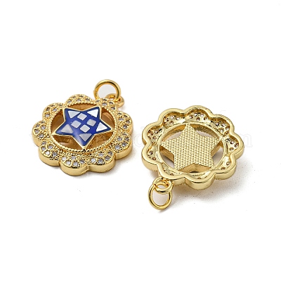 Латунные микро проложить кубического циркония подвески KK-H457-02G-01-1