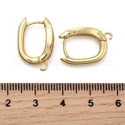 Фурнитура для сережек-колец с конским глазом и микропаве из латуни и кубическими циркониями KK-C134-25G-1