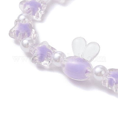 6шт 6 цвета прозрачные акриловые бусины стрейч для женщин BJEW-JB11736-1