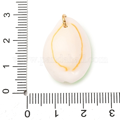 Кулоны с натуральными ракушками каури с принтом STAS-Z168-03G-03-1