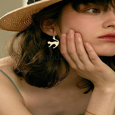 8 шт. 2-х цветные подвески в виде котят из нержавеющей стали 201 STAS-LP0004-65-1