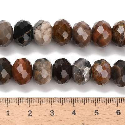 Природные окаменелое дерево бисер пряди G-C259-A06-8x12mm-01-1