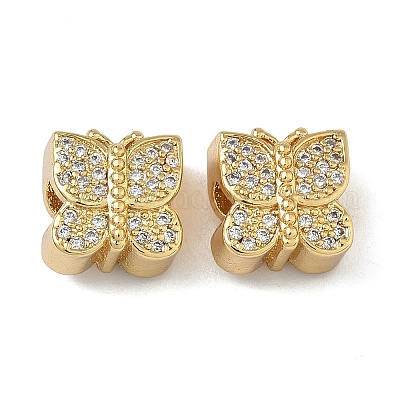 Латунные микропаве из прозрачного кубического циркония KK-L257-28G-1