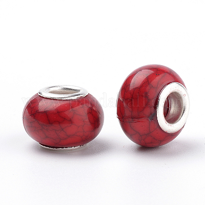 Европейские бусины из искусственной бирюзы из смолы OPDL-Q132-08-1