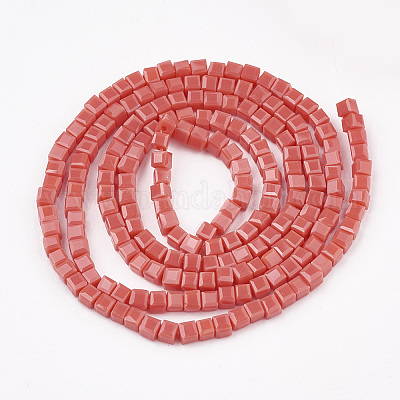 Chapelets de perles en verre opaque de couleur unie&nbsp;X-GLAA-S178-10B-1