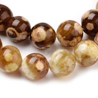 Naturelles feu crépitent agate perles brins&nbsp;G-Q462-67-8mm-1