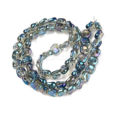 Стеклянные бусины с гальваническим покрытием  EGLA-N012-07T-1