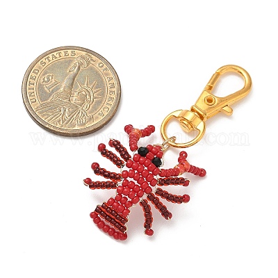 2 шт. подвеска из стеклянных бусин в виде раков HJEW-MZ00352-1