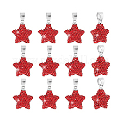 12 шт. подвески из полимерной глины со стразами RB-PH0001-56-1