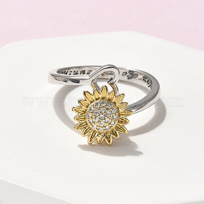 Вращающиеся открытые кольца для женщин RJEW-H245-02PG-1