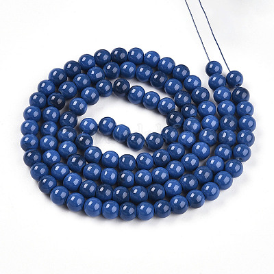 Выпечка окрашенные стеклянные бусины пряди DGLA-N013-8mm-10-1