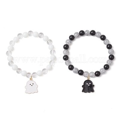 2 шт. браслеты с подвесками из сплава и эмали на Хэллоуин BJEW-JB12106-1