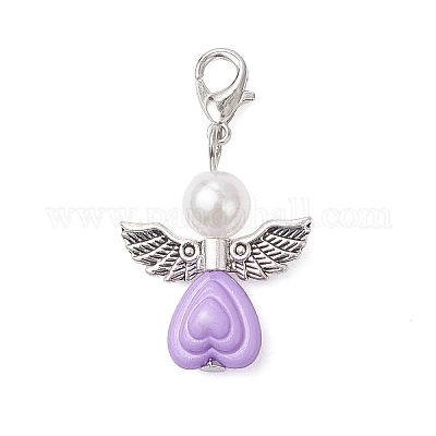 Подвеска в виде сердца в виде ангела из акрила HJEW-JM04186-1