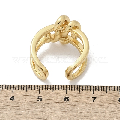 Латунные регулируемые манжеты для женщин RJEW-C129-03G-1