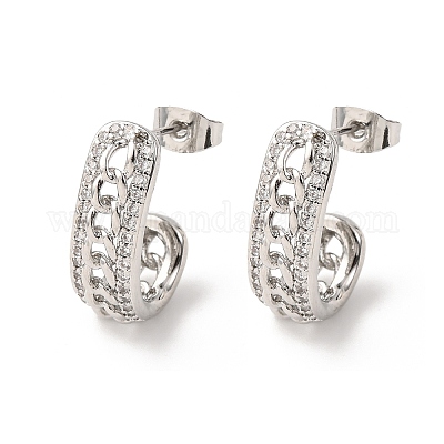 Серьги-гвоздики из циркония EJEW-B153-15P-1