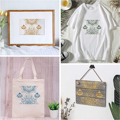 Stencil Per Serigrafia Legno | 2 Pezzi 28x22 Cm - Riutilizzabili Per Tessuti E Legno