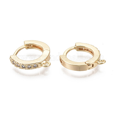Латунные серьги-кольца из микро-паве с фианитами KK-T063-012-NF-1