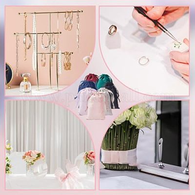 28 шт. 7-х цветные бархатные мешочки для украшений на завязках TP-DR0001-02B-1