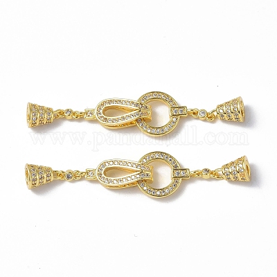 Застежка с латунным кристаллом и стразами KK-P223-26G-1