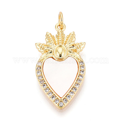 Латунные микропаве прозрачные подвески с фианитом KK-N268-43G-1