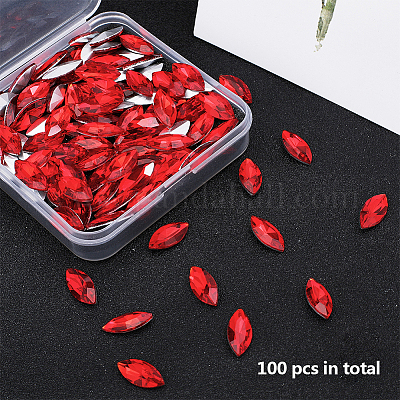 Заостренные заднее стекло горный хрусталь кабошоны RGLA-OC0001-08E-1