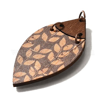 Большие подвески из тополя с принтом FIND-B045-24B-1