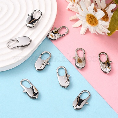 Lobster Clips, Easy To Open Close 9x6mm Perfect Size Stainless Steel  Lobster Claw Clasps For Bracelets For Necklaces Steel Color 