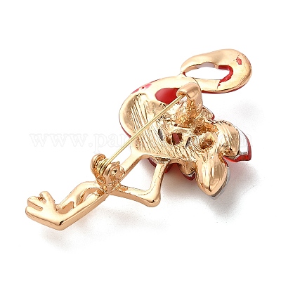 Брошь из сплава с кристаллами и легкими сиамскими стразами JEWB-R025-04B-1