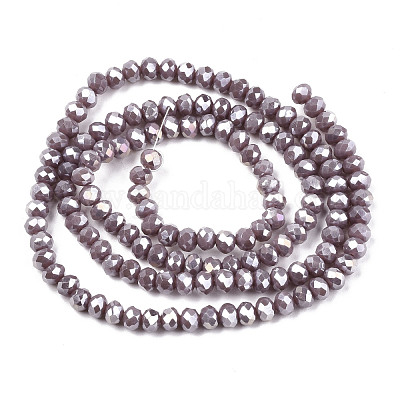 Стеклянные бусины с гальваническим покрытием  EGLA-A034-P8mm-B19-1