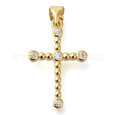 Подвески из латуни с прозрачным фианитом KK-M101-05G-06-1