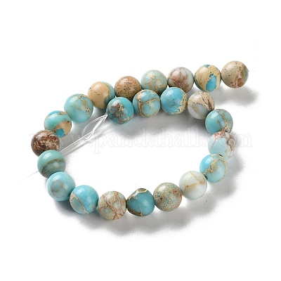 Нити бусин из окрашенного натурального регалита/императорской яшмы/морского осадка яшмы G-B124-C01-15-1