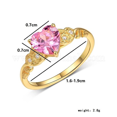 S925 серебряное кольцо в форме сердца с розовым цирконием и 18-каратным золотом в винтажном дизайне для женщин VO3518-4-1
