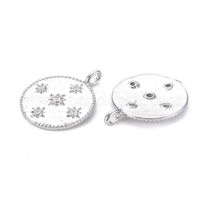 Латунные микропаве прозрачные подвески с фианитом KK-S356-541P-NF-1