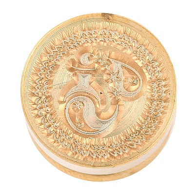 Золотая тональная круглая сургучная печать AJEW-S087-02G-10-1