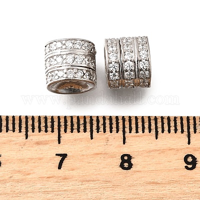 925 бусина из чистого серебра с микропаве и прозрачным фианитом STER-F061-03B-P-1