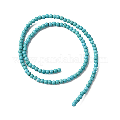 Chapelets de perles synthétiques turquoises&nbsp;TURQ-GSR4mm129-1