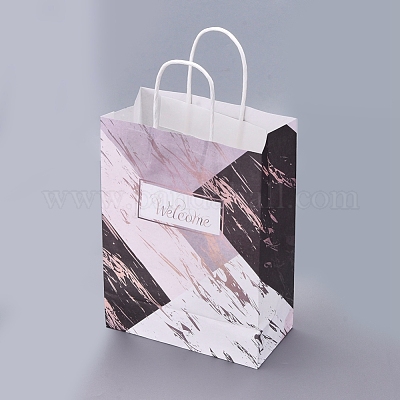 Wholesale Rectangle Kraft Paper Bags with Handle 