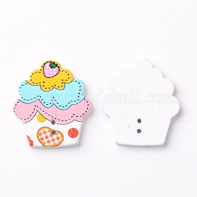 Торт 2-отверстие деревянные пуговицы BUTT-D049-02-1