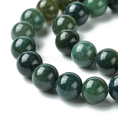 Природные моховой агат бисер нитей GSR10mmC001-1