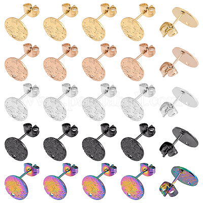 Фурнитура для сережек-гвоздиков из нержавеющей стали 304 с вакуумным покрытием pvd STAS-PH0001-07G-1
