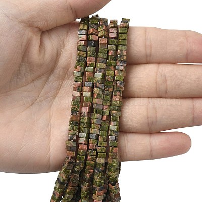 Природные Unakite бисер нитей G-A280-C10-01-1