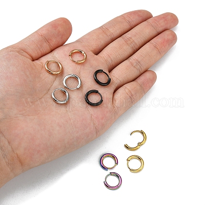5 пара сережек-колец Huggie Hoop из нержавеющей стали 304 двух цветов EJEW-YW0001-06-1