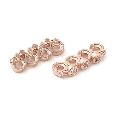 Покрытие стойки латунь прокладывает прозрачные проставки из кубического циркония KK-B088-11C-RG-1