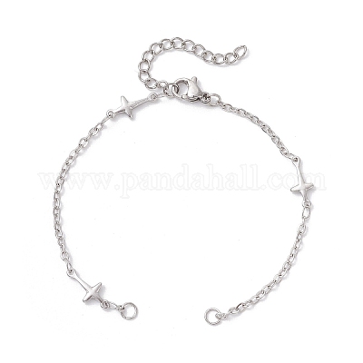 Изготовление браслетов из нержавеющей стали 304 с поперечными связями (2 шт.) AJEW-JB01382-1