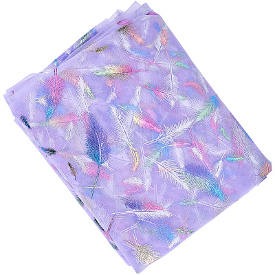 Нейлоновая ткань с рисунком перьев DIY-WH20066-004A-1