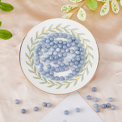 100 шт. нити бусин из натурального окрашенного желтого нефрита G-HY0001-08-1