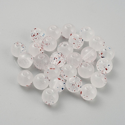 Матовые прозрачные стеклянные бусины&nbsp;GLAA-WH0032-21C-1