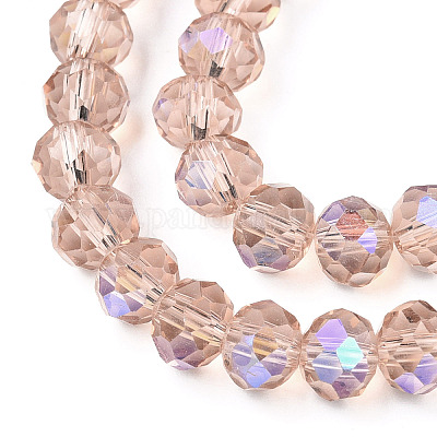 Стеклянные бусины с гальваническим покрытием  EGLA-A034-T8mm-L22-1