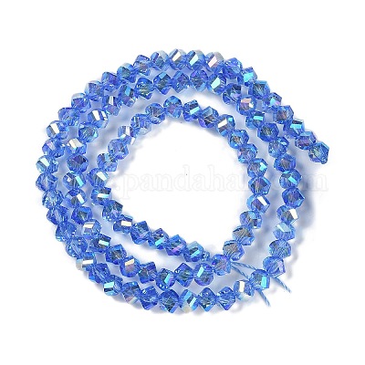 Chapelets de perles en verre électroplaqué&nbsp;GLAA-Q105-04F-1