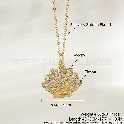 Ожерелья с подвесками Ocean Summer из латуни с прозрачными кубическими цирконами и паве FS-WG8D1A7-27-1